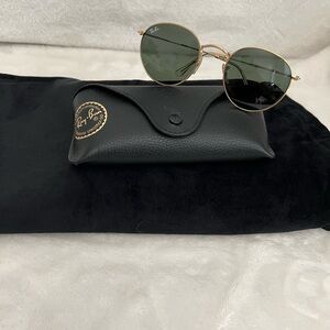 Ray-Ban Gold Frame Sunglasses with Black Case